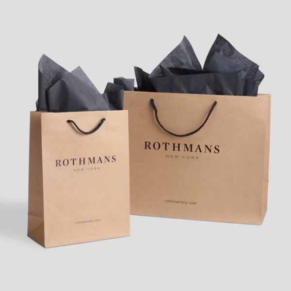 Custom Printed Kraft Paper Shopping Bags